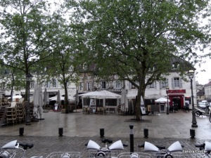 Place Emile Zola would be lovely on a sunny day.  Plenty of open air restaurants.